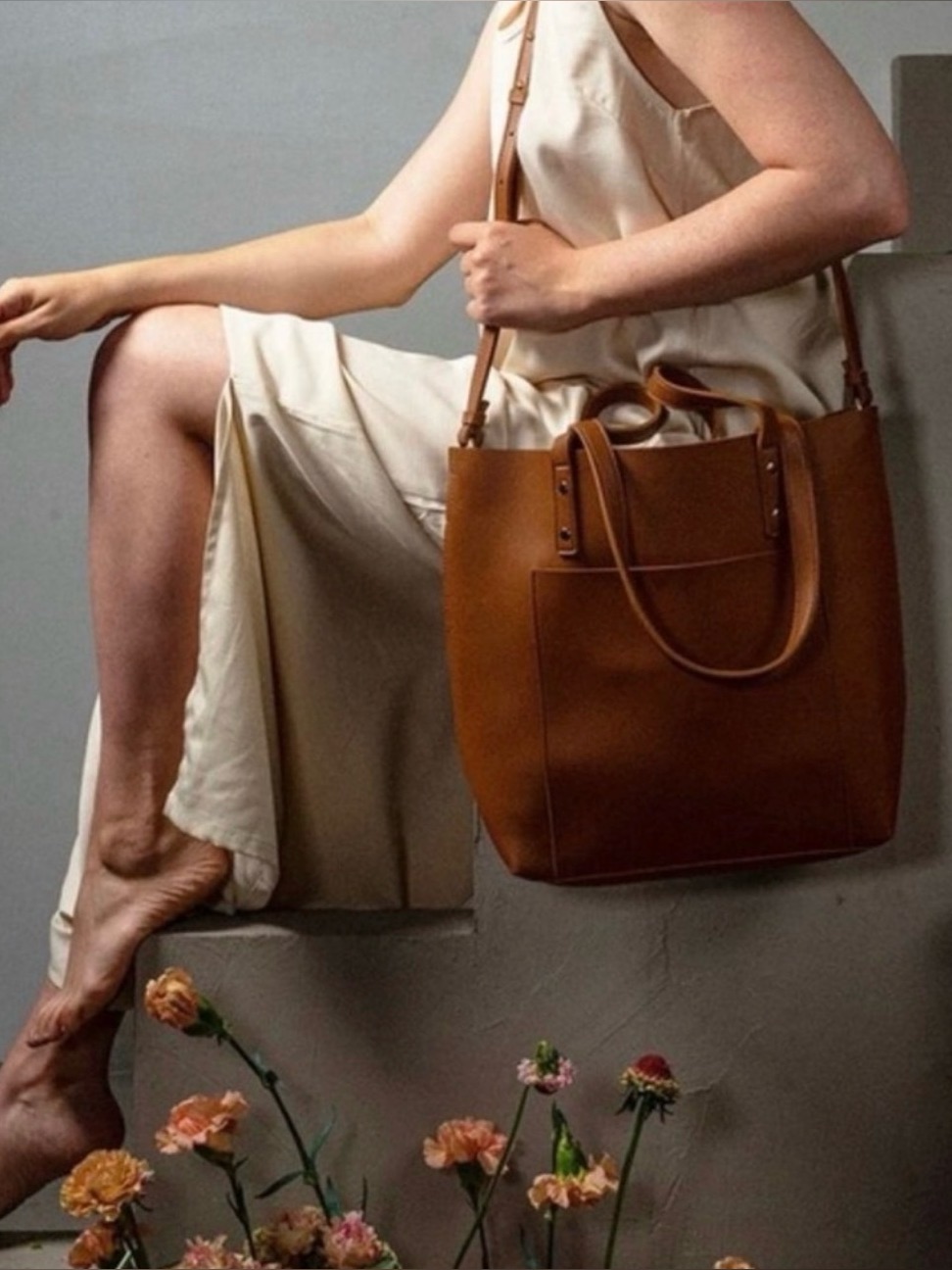 Henny & Lev Vegan Leather 2-In-1 Everyday Tote Bag Brown Shoulder Handbag Nwt